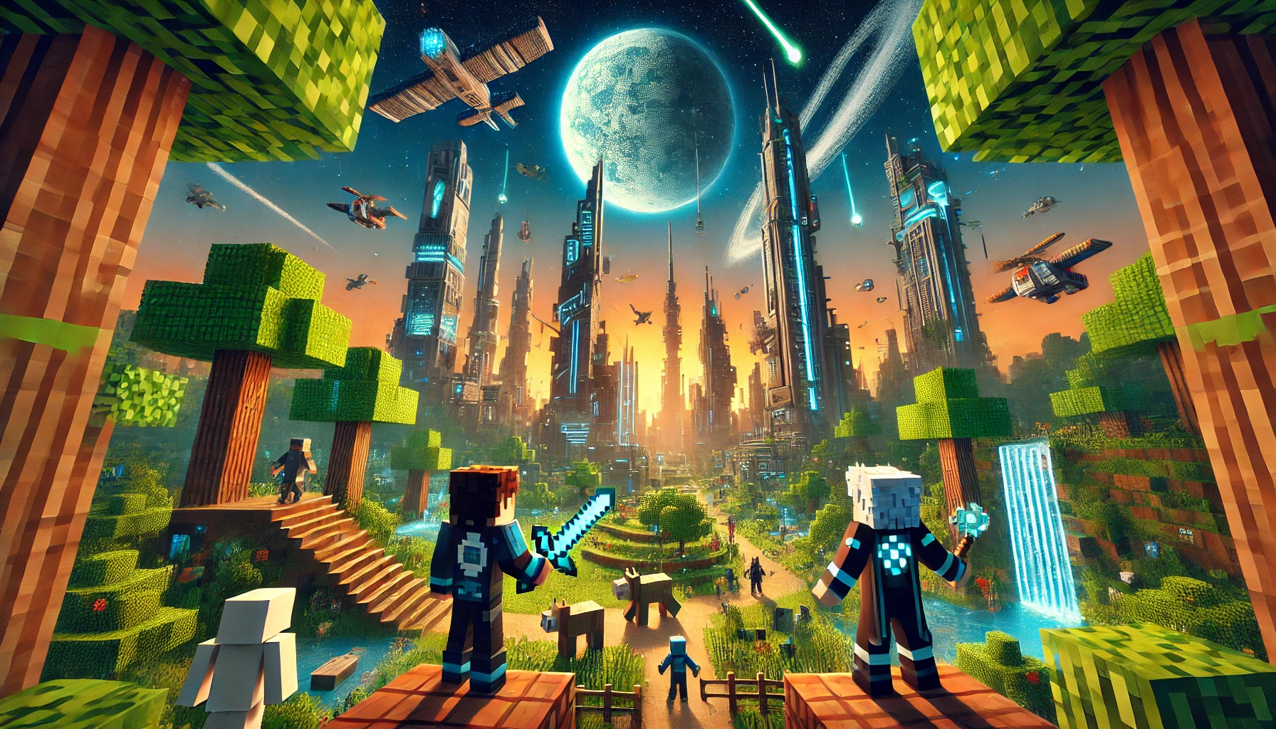 Vibrant Cinematic Minecraft Landscape